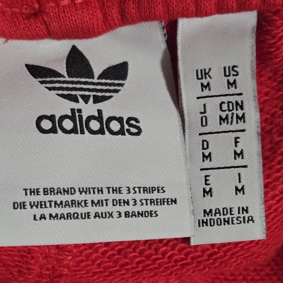 Adidas Big Trefoil Red White Jogger Sweatpants Size M - Picture 11 of 13